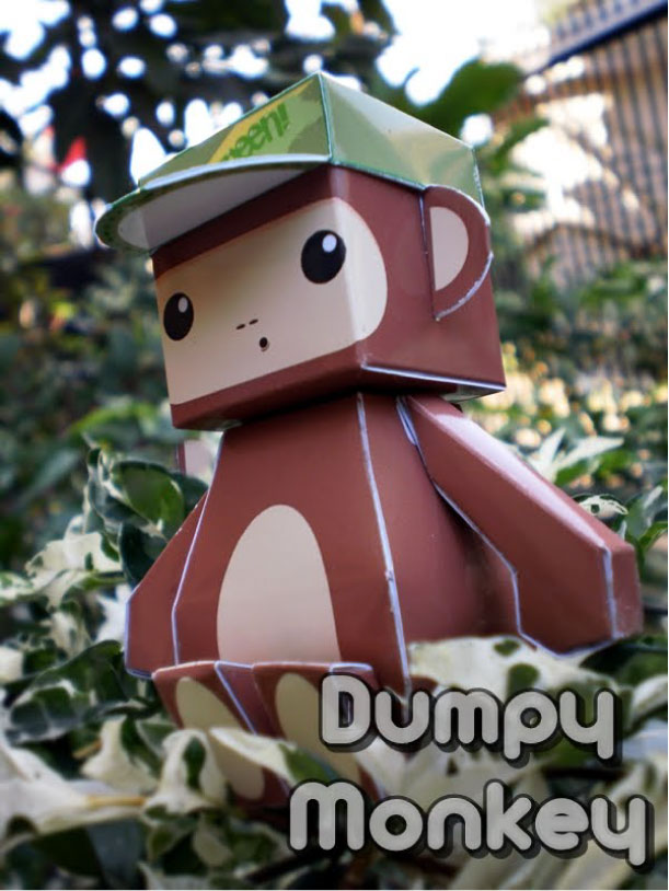 Blog Paper Toy papertoy Dumpy Monkey full pic
